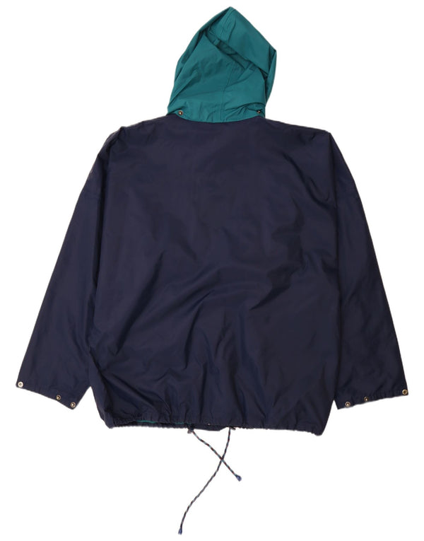 HELLY HANSEN Regnjakke med hætte til mænd UK 42 XL Navy Blue Colourblock