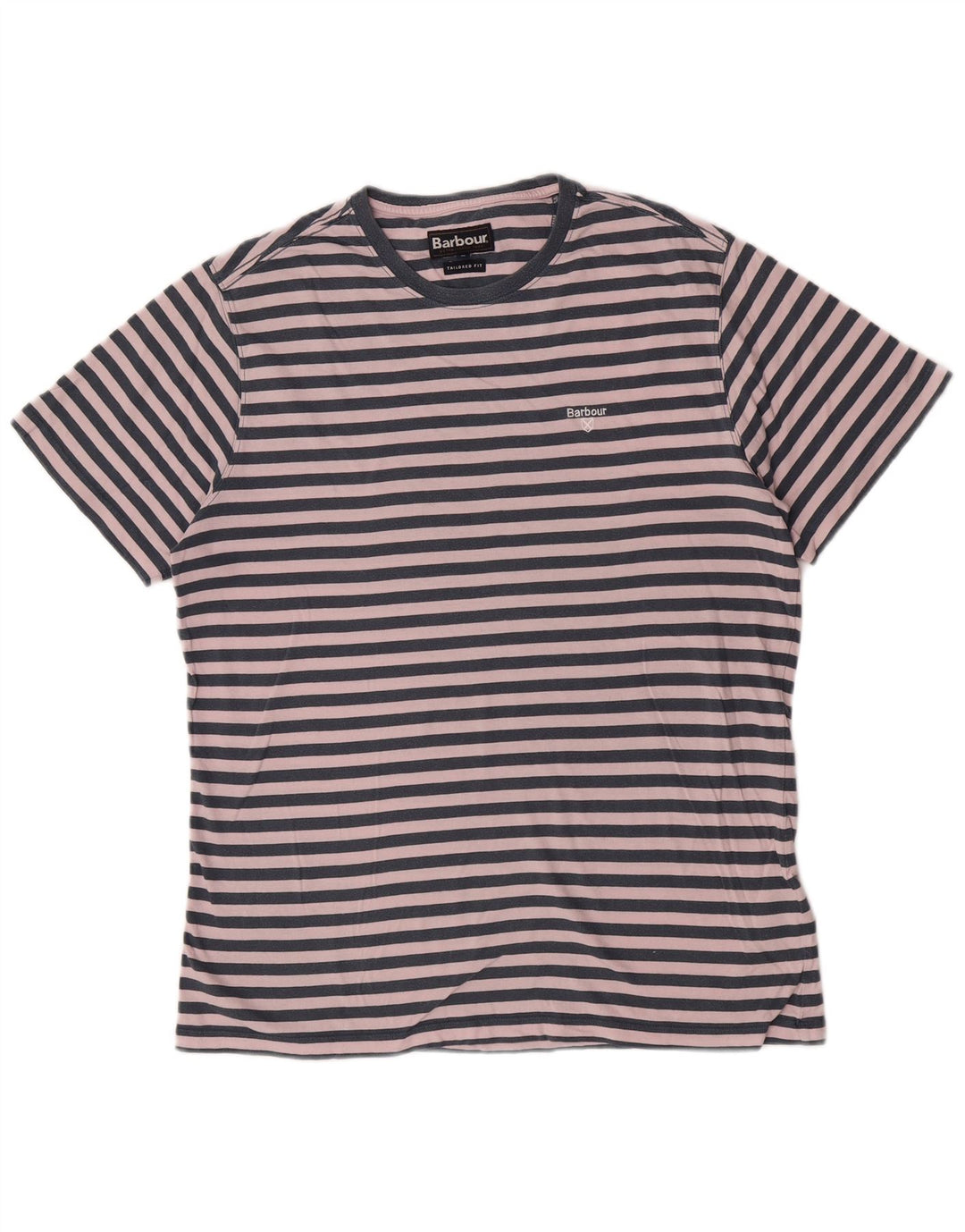 Barbour herre skræddersyet pasform T-shirt top mellem marineblå stribet bomuld