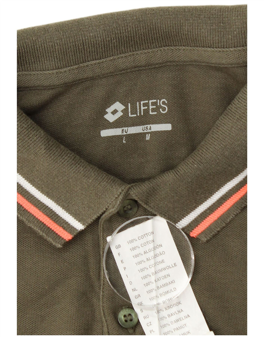 Lotto Herre Life's Polo Shirt Medium Khaki Bomuld