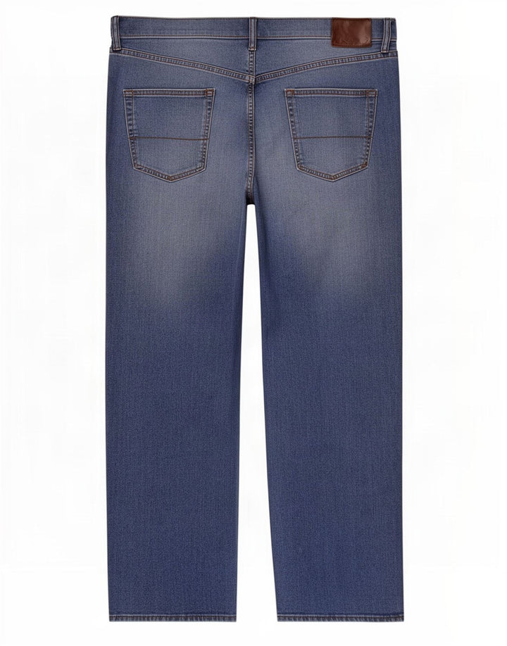 Marks & Spencer Herre Regular Straight Jeans W44 L31 Blå Bomuld