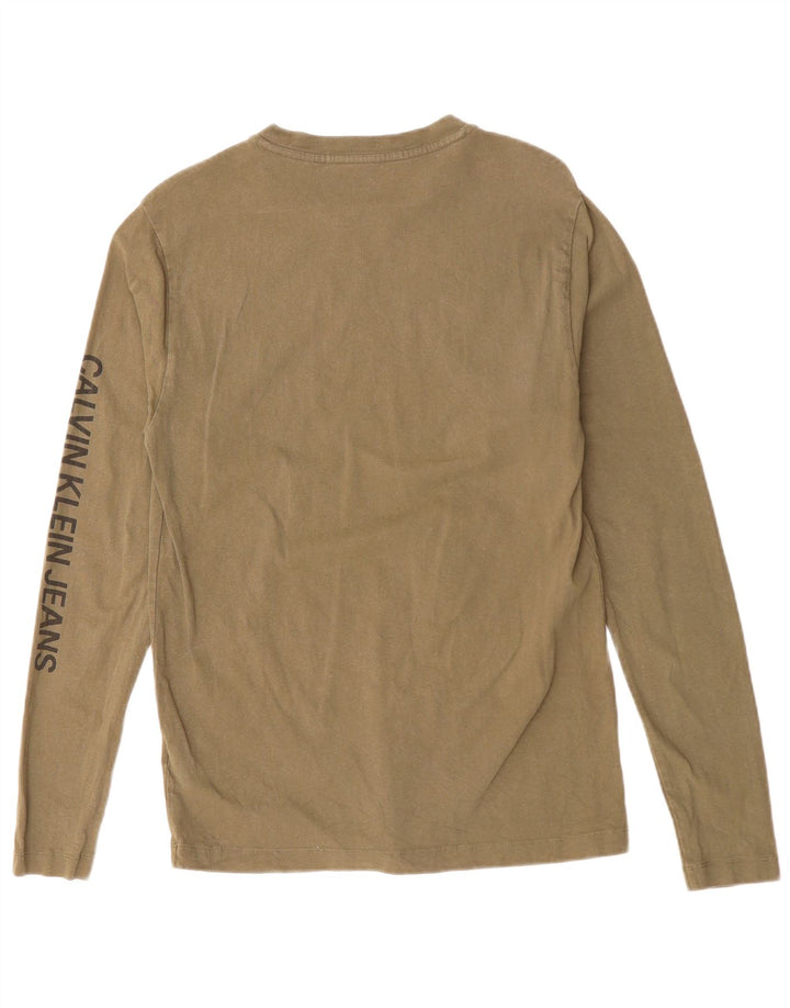 CALVIN KLEIN JEANS Herre Top Langærmet Lille Khaki Bomuld