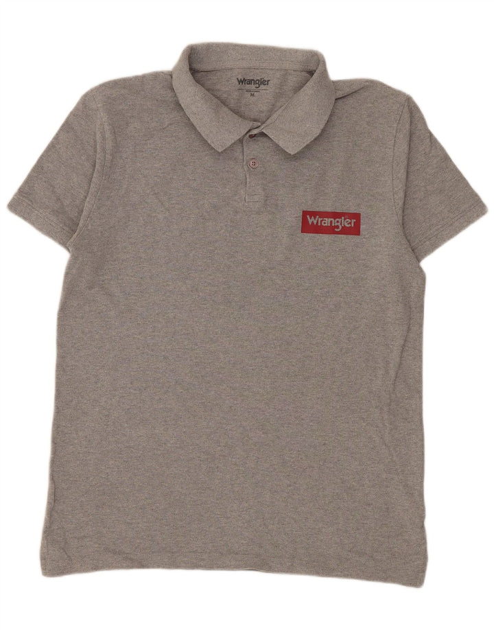 WRANGLER Poloskjorte til mænd, mellemgrå, flækket bomuld