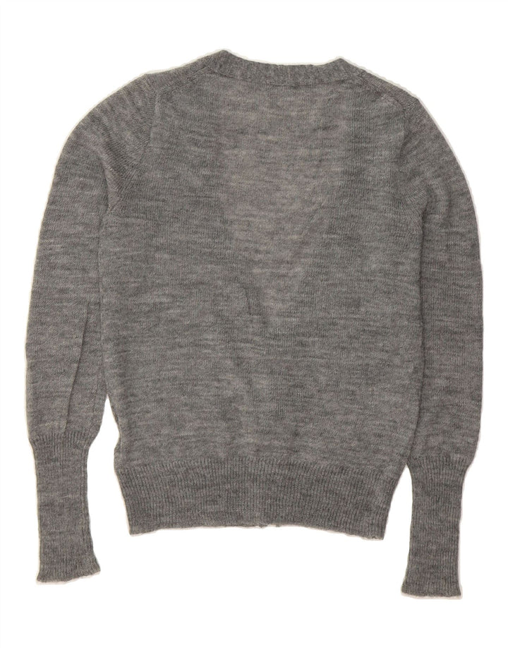 J. CREW Womens Cardigan Sweater UK 10 Small Grey Acrylic Vintage J. Crew and Second-Hand J. Crew from Messina Hembry 