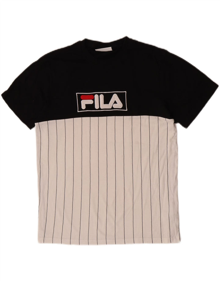 FILA Herre grafisk T-shirt Top Lille Sort Colourblock Bomuld