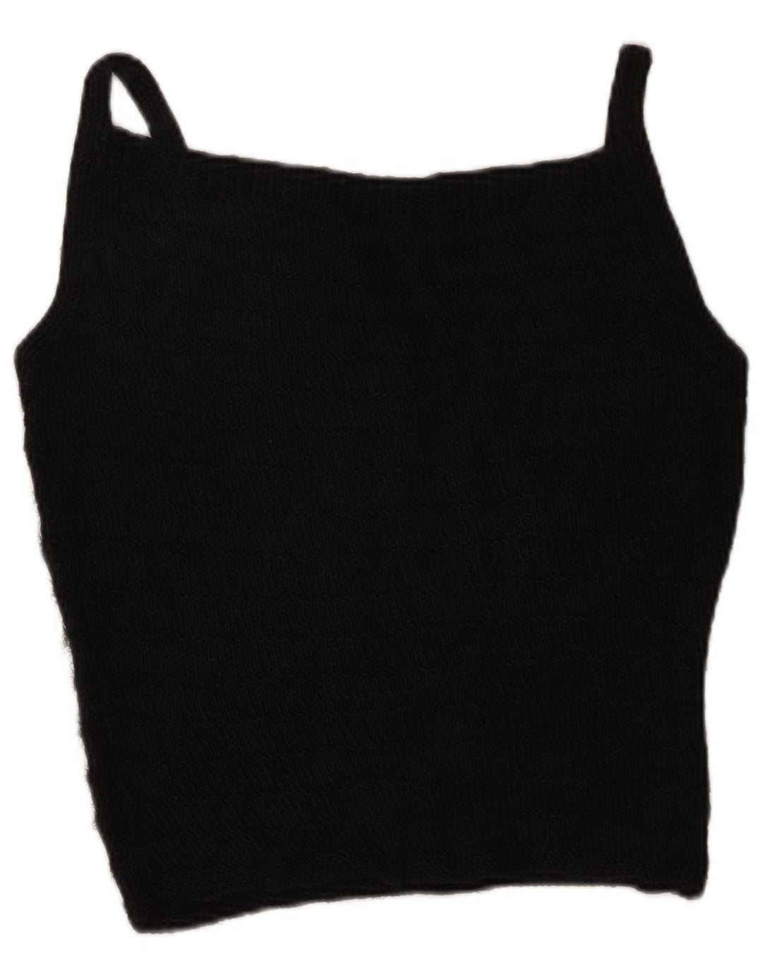 VINTAGE Womens Knit Sleeveless Blouse Top UK 16 Large Black