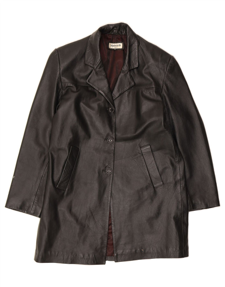 ASHWOOD Womens Leather Coat UK 14 Medium Brown Leather Vintage Ashwood and Second-Hand Ashwood from Messina Hembry 