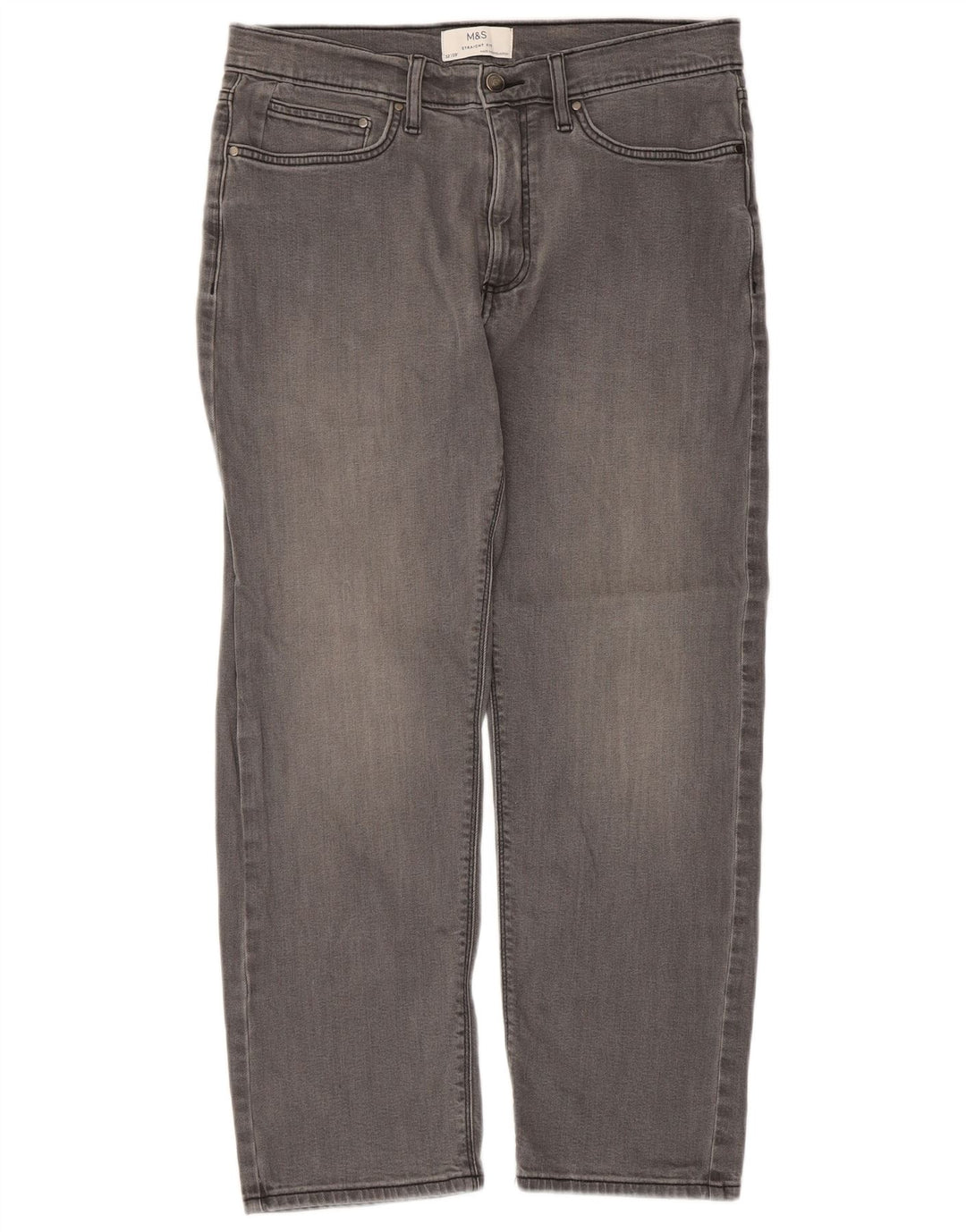 Marks & Spencer Straight Jeans til mænd W32 L29 Grå bomuld