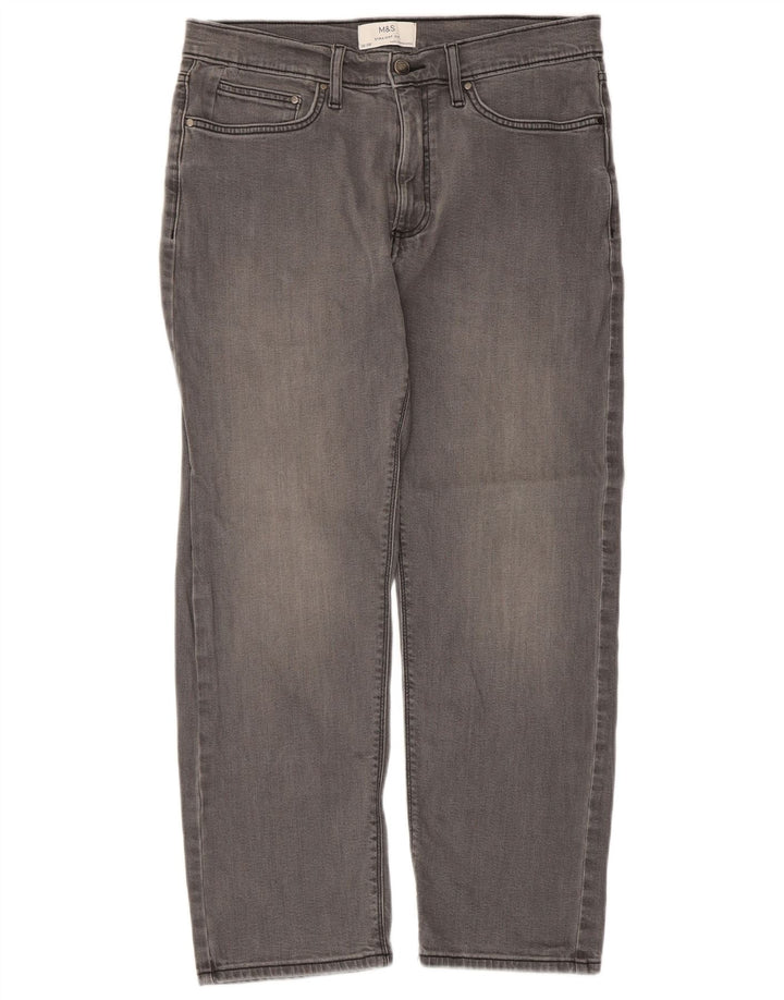 Marks & Spencer Straight Jeans til mænd W32 L29 Grå bomuld