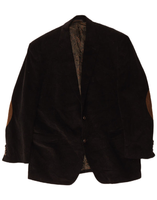 Ralph Lauren Herre 2-knap Corduroy Blazer Jacket UK 44 XL Sort Bomuld