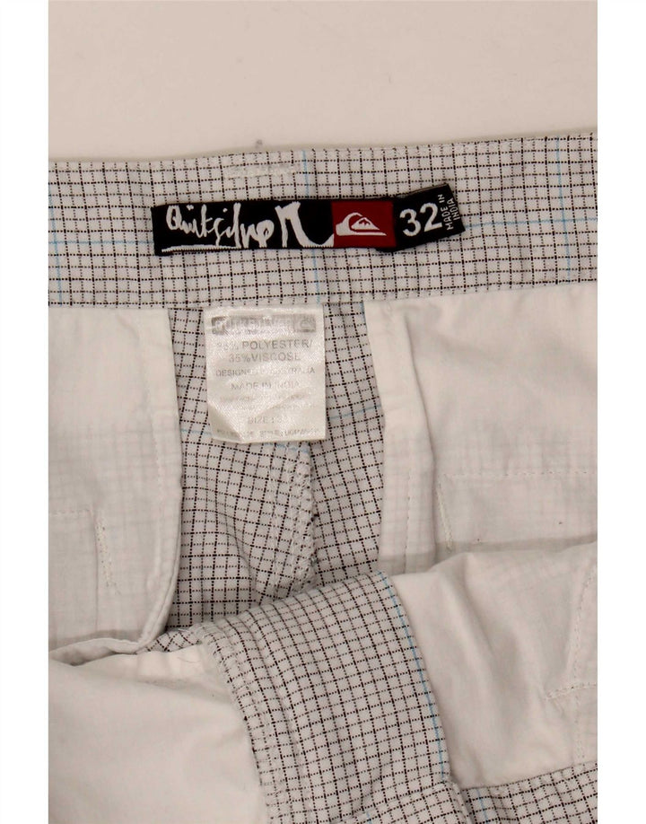 Quiksilver Herre Cargo Shorts W32 Stor hvid ternet polyester