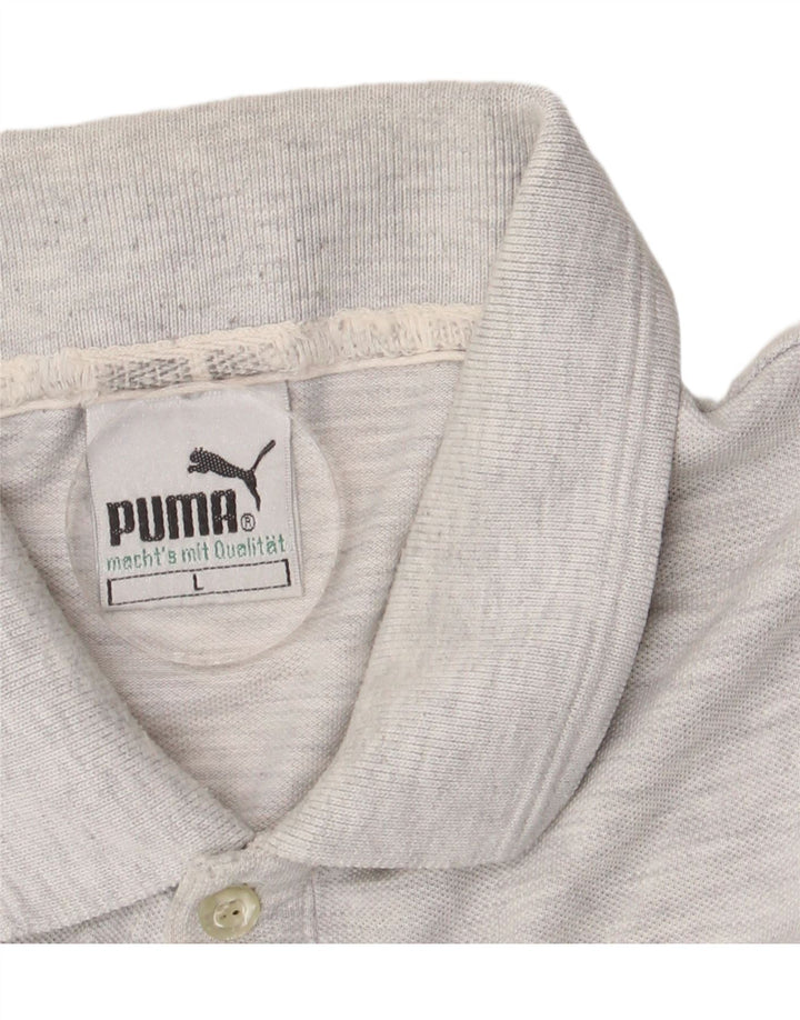 Puma herre poloshirt, stor grå flækket