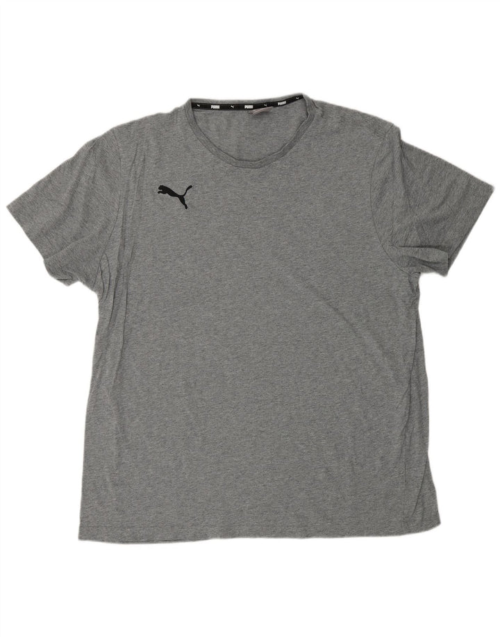 PUMA Herre T-Shirt Top 2XL Grå Flecked