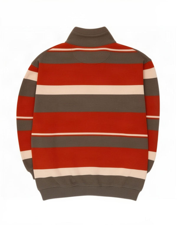 Engbers Mens Zip Neck Jumper Sweater 2XL Multicoloured Striped Cotton