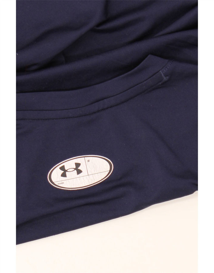 Under Armour Herre Heat Gear T-Shirt Top Medium Navy Blue Syntetisk
