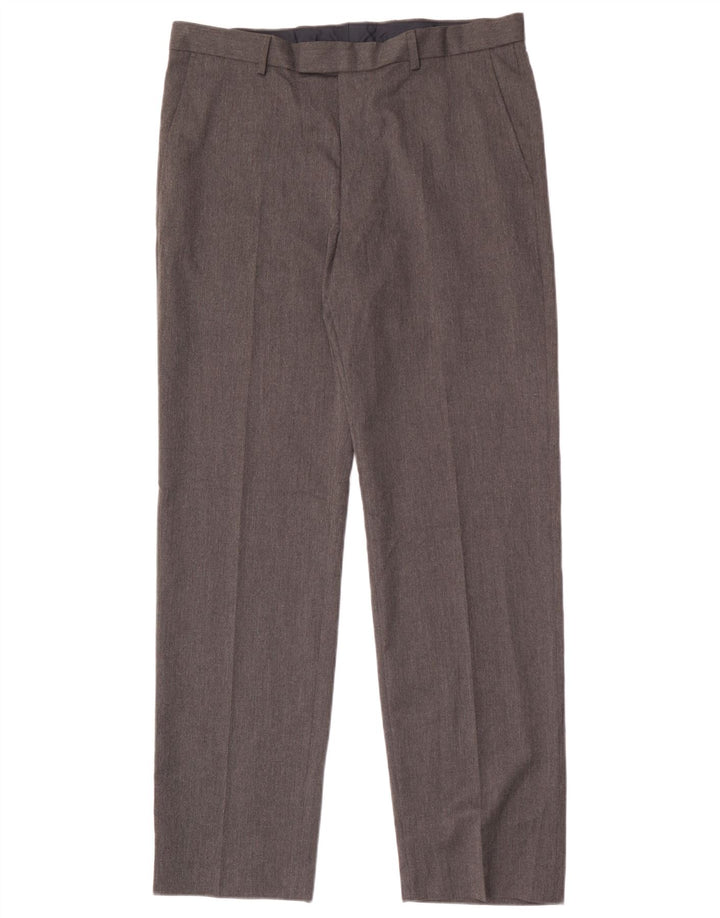 Marks & Spencer Herre Regular Fit Suit Bukser W34 L33 Grå polyester