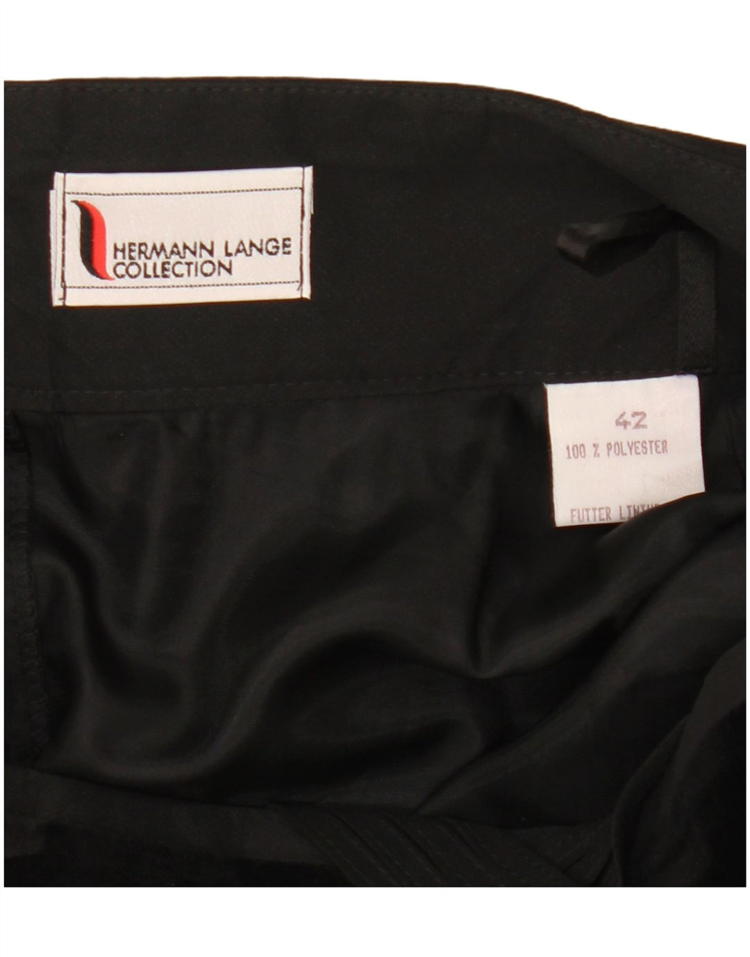 Hermann Lange Dame A-Line Nederdel IT 42 Medium W30 Sort Polyester