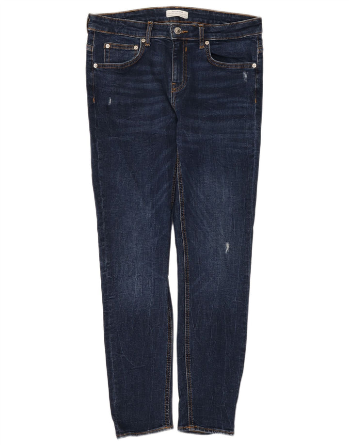 Zara Dame Distressed Skinny Jeans EU 40 Medium W30 L28 Blå