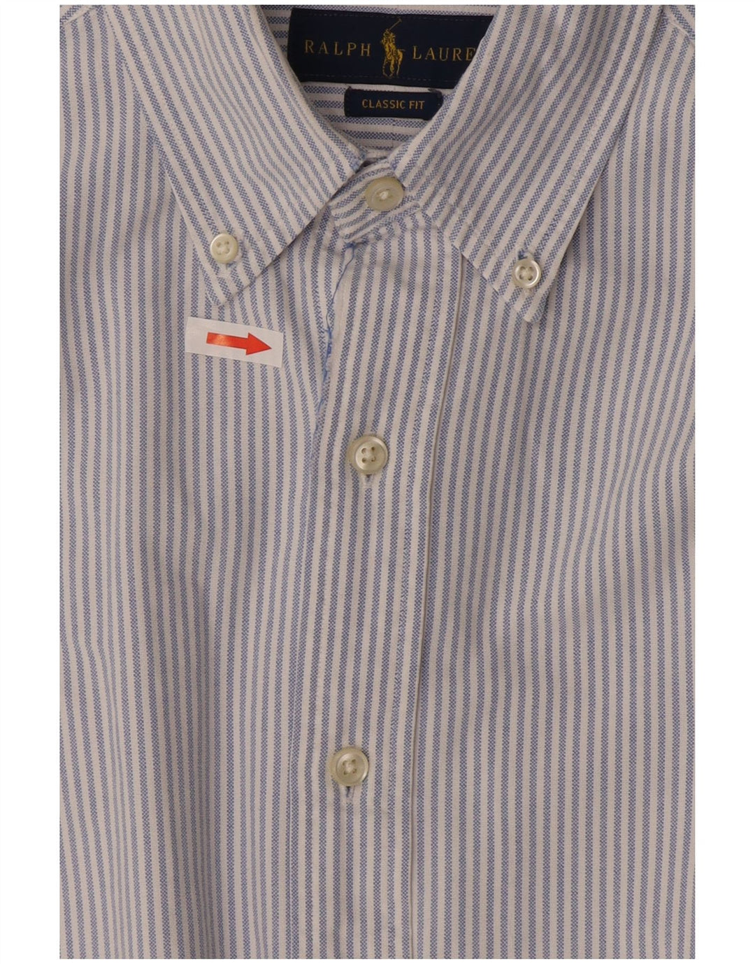 Ralph Lauren Herre Classic Fit skjorte Medium blå stribet bomuld