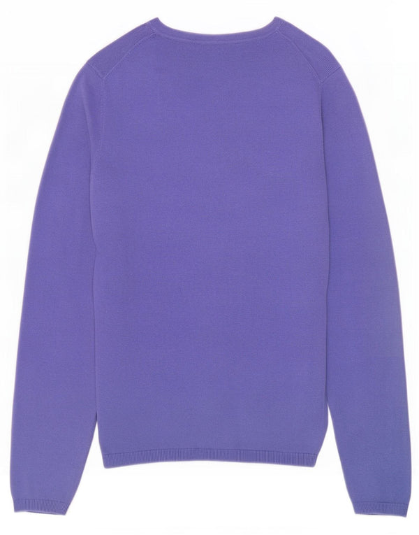 Tommy Hilfiger Dame V-hals sweater UK 10 Lille Lilla Bomuld