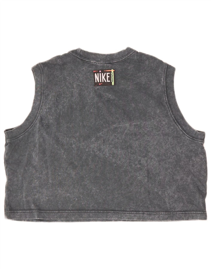 NIKE Womens Crop Vest Top UK 18 XL Grå Bomuld