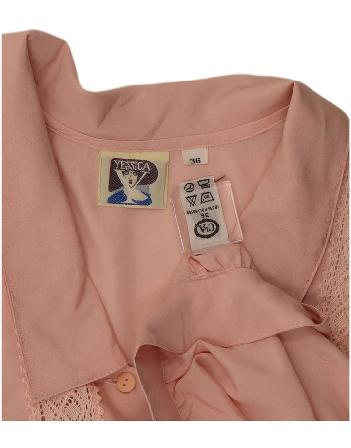 Yessica Womens Crop Shirt Bluse EU 36 Small Pink Polyester