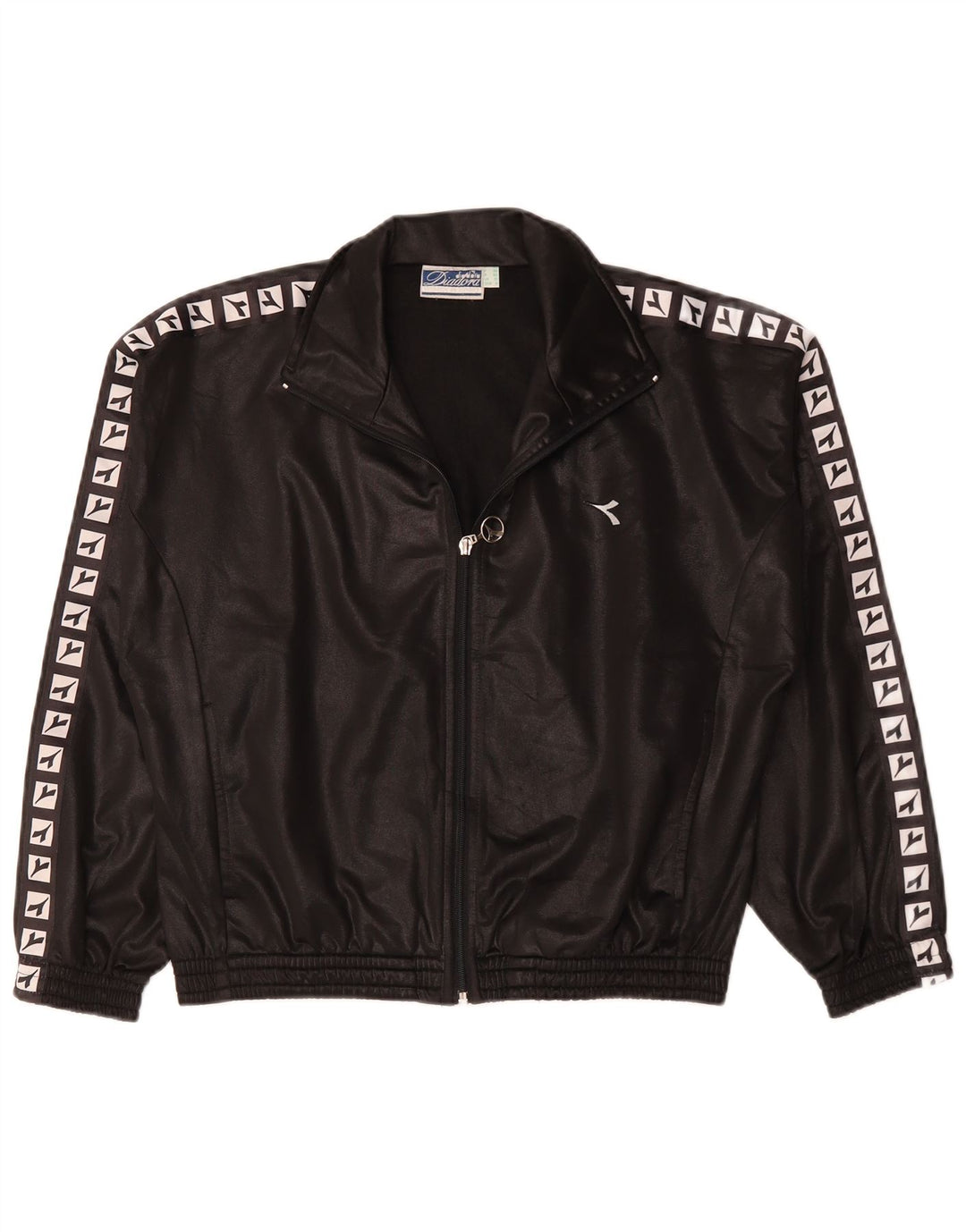 DIADORA Dame Oversized grafisk hel træningsdragt UK 10 Small Black