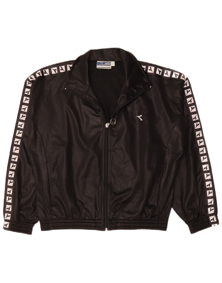 DIADORA Dame Oversized grafisk hel træningsdragt UK 10 Small Black