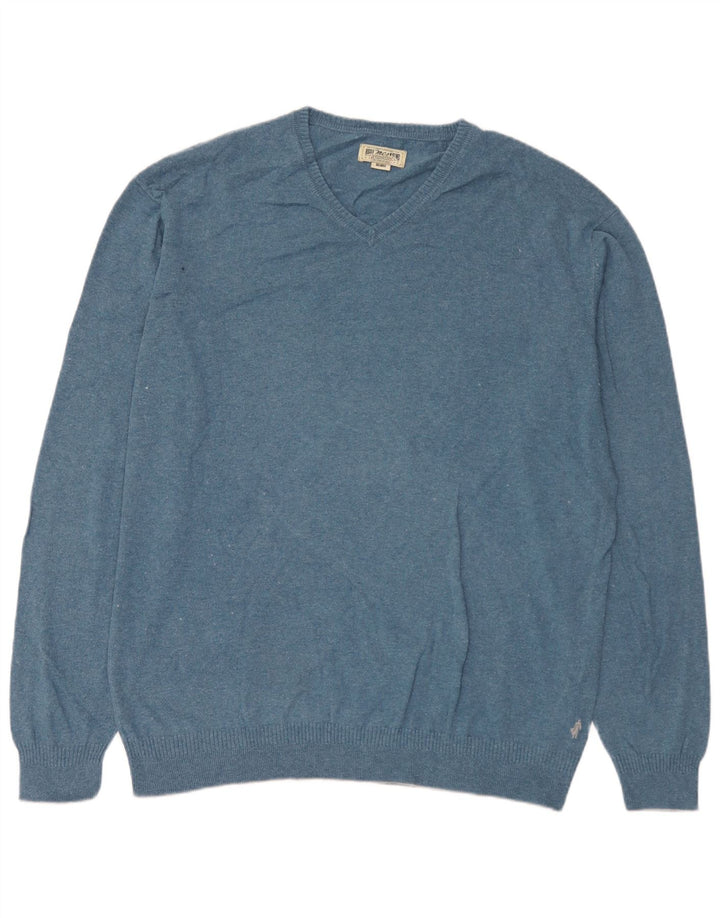 Marlboro Classics Herre V-hals sweater 3XL Blå Bomuld