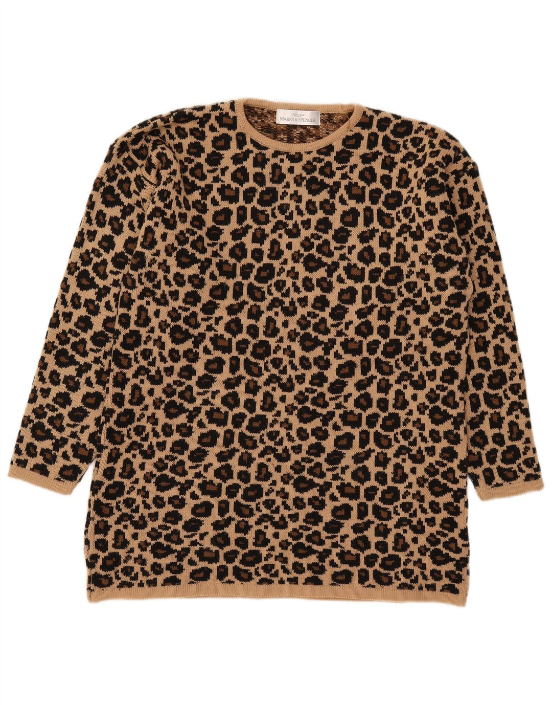 Marks & Spencer Dame sweater med rund hals DK 14 Stor Brun