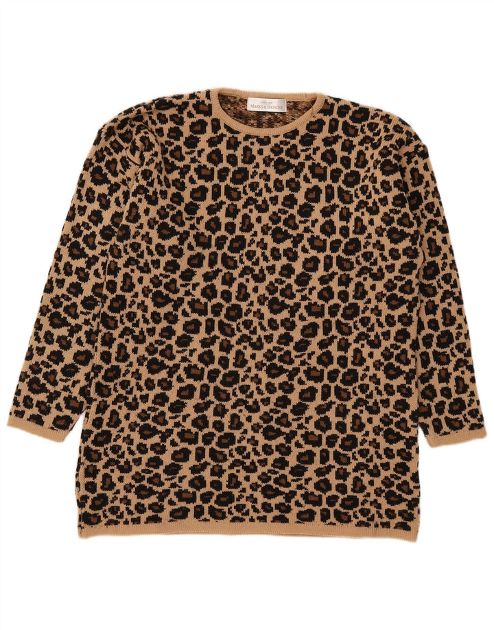 Marks & Spencer Dame sweater med rund hals DK 14 Stor Brun
