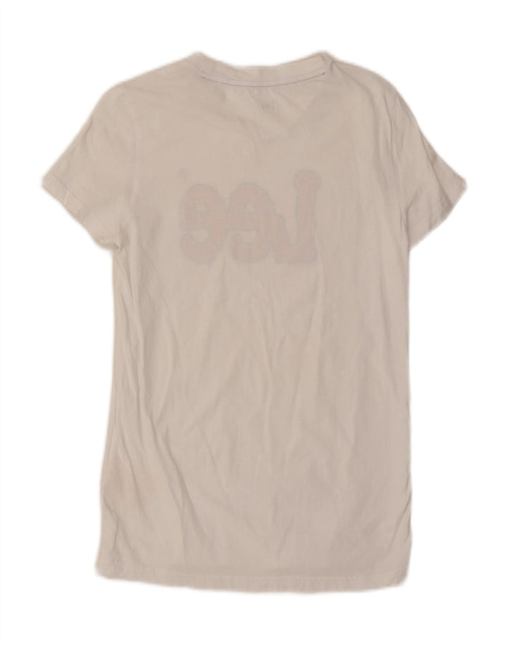 LEE Womens Graphic T-Shirt Top UK 10 Small White Cotton Vintage Lee and Second-Hand Lee from Messina Hembry 