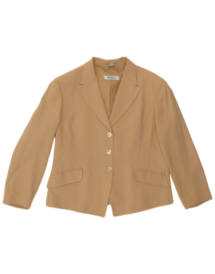 Marella Dame 3-knaps blazerjakke UK 18 XL Beige Viscose