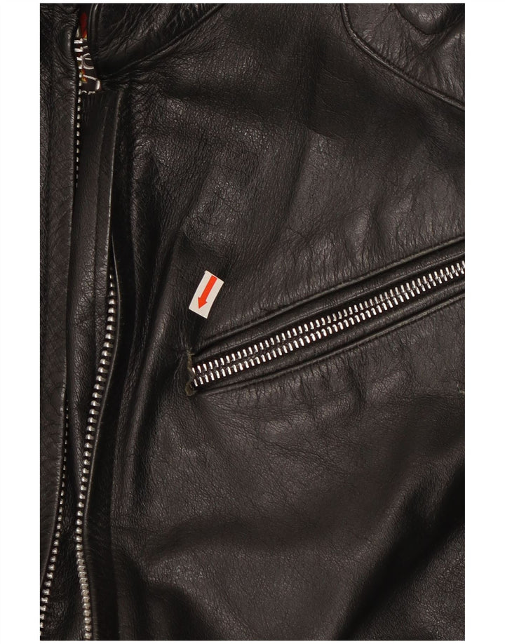 Xelement Herre Læder Biker Jacket UK 40 Stor Sort Læder