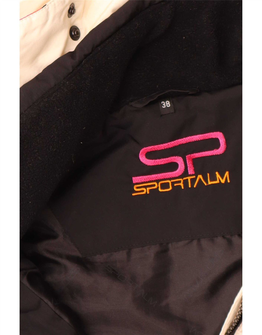 Sportalm Dame Hætte Skijakke EU 38 Medium Off White Blomsterpolyamid