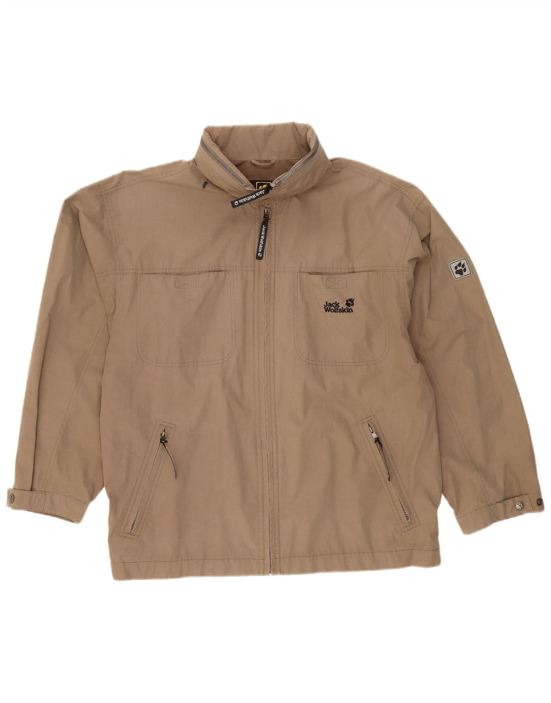 JACK WOLFSKIN Herre Hooded Utility Jacket UK 40/42 Large Brown Polyester