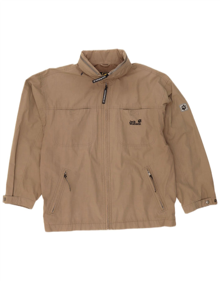 JACK WOLFSKIN Herre Hooded Utility Jacket UK 40/42 Large Brown Polyester
