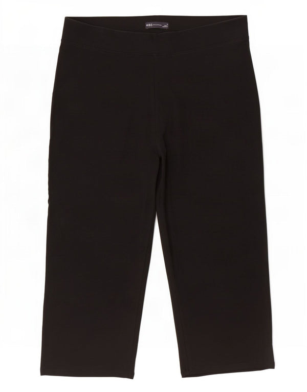 Marks & Spencer Dame Capri Leggings UK 16 Large Black Bomuld