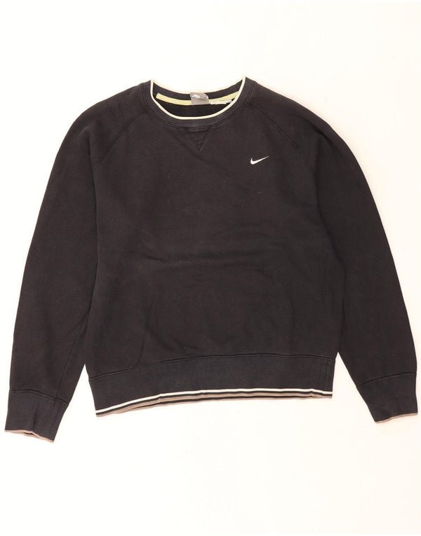 Nike Herre Sweatshirt Jumper UK 39/41 Medium Sort