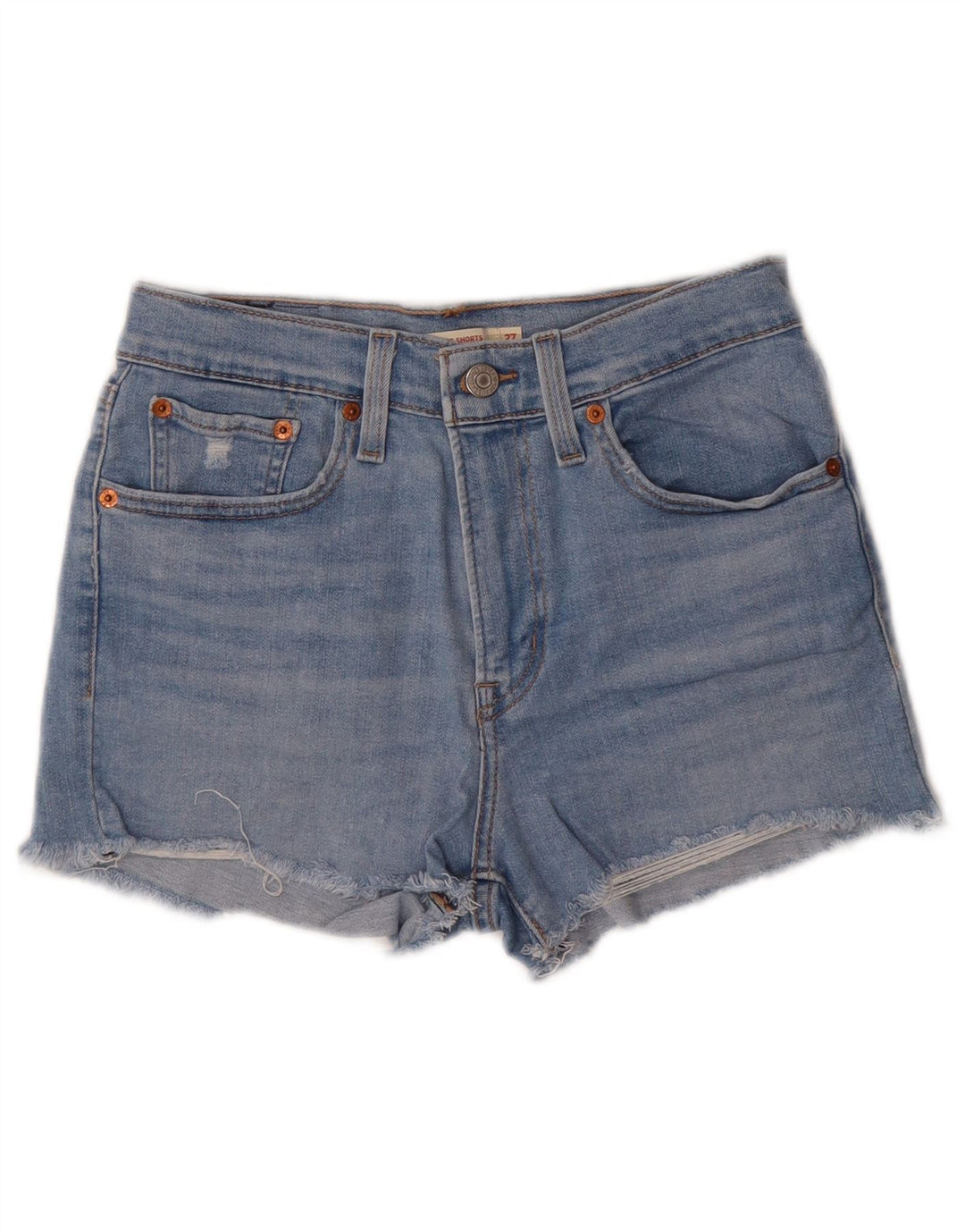 LEVI'S Womens High Rise Denim Shorts W27 Small Blue Cotton