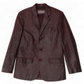 Ben Sherman Herre 3-knaps læderblazerjakke UK 38 Medium Brun