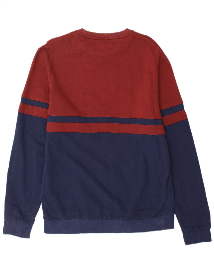 Lyle & Scott Herre sweatshirt Jumper Large Navy Blue Colourblock Bomuld
