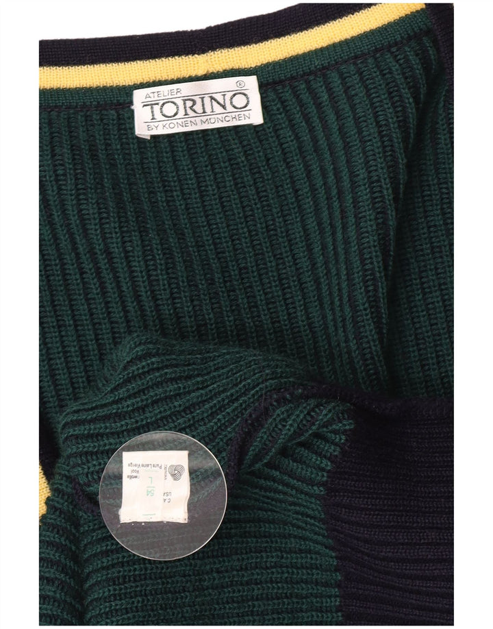 Konen Munchen Herre Cardigan Sweater EU 54 Large Navy Blue New Wool