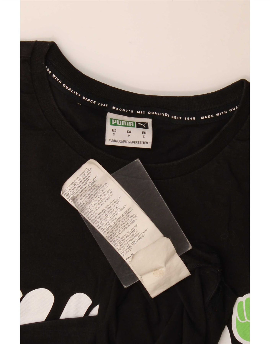 Puma Herre grafisk T-shirt top lille sort bomuld