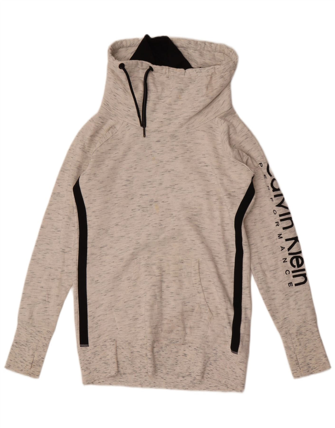 Calvin Klein Dame Grafisk Sweatshirt Jumper UK 10 Small Grey Flecked