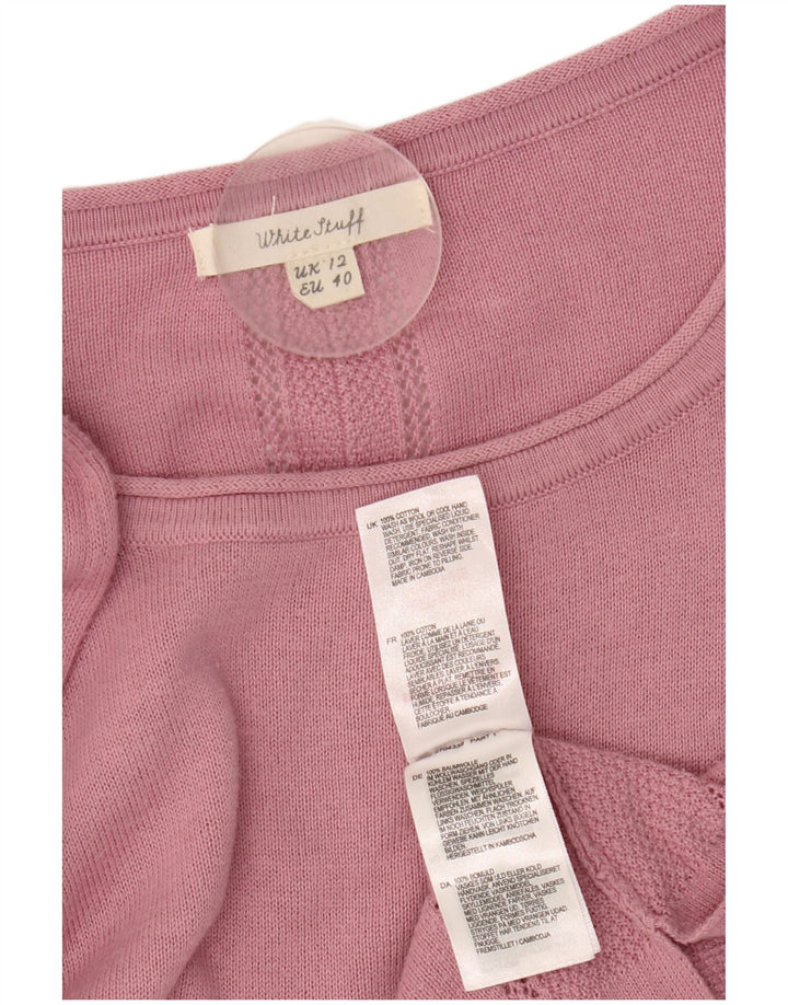 White Stuff Womens Boat Neck Jumper Sweater UK 12 Medium Pink Bomuld