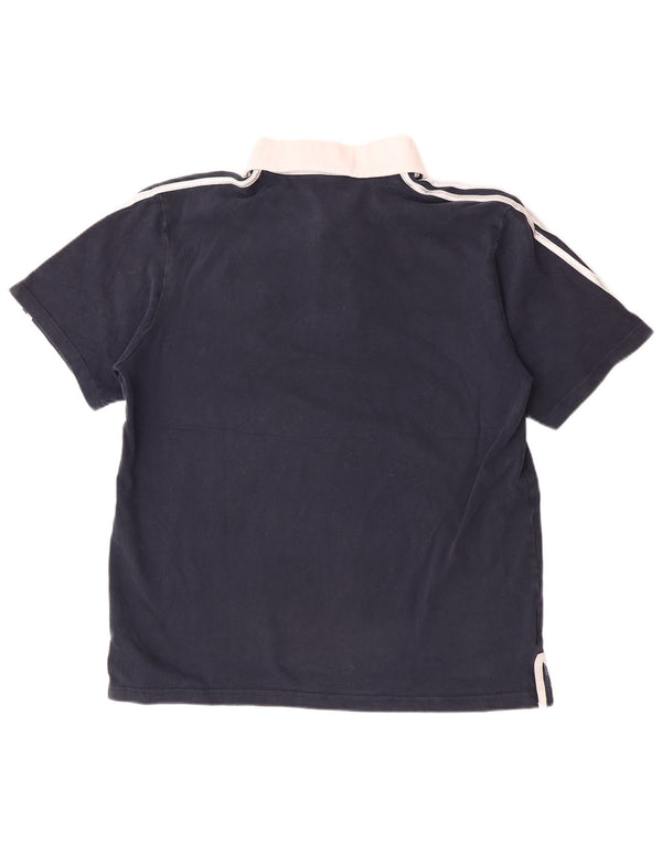 Adidas Herre Italia Rugby Polo Shirt Large Navy Blue Colourblock Sports