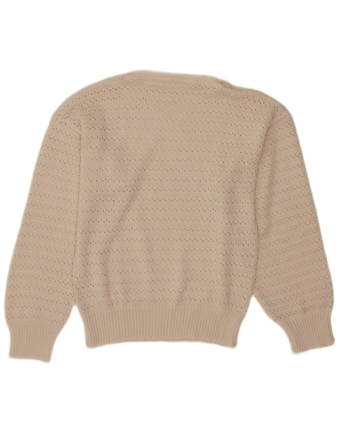 Vintage Dame Boat Neck Jumper Sweater UK 10 Small White