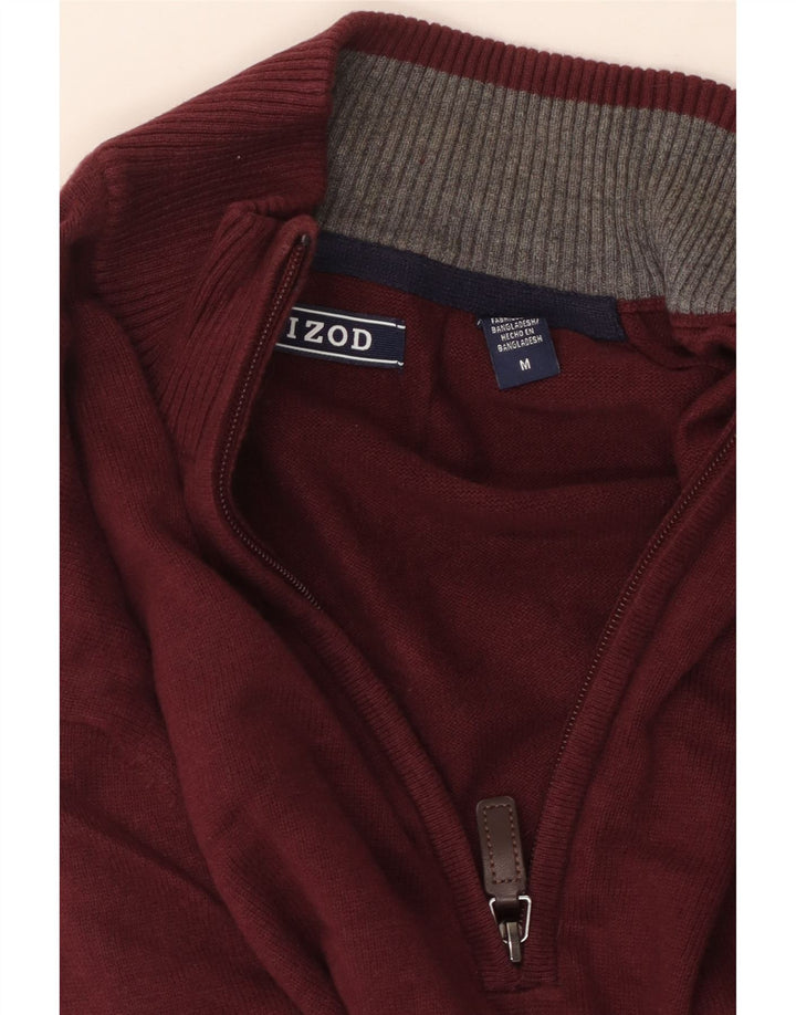 IZOD sweater med lynlås til mænd Medium rødbrun