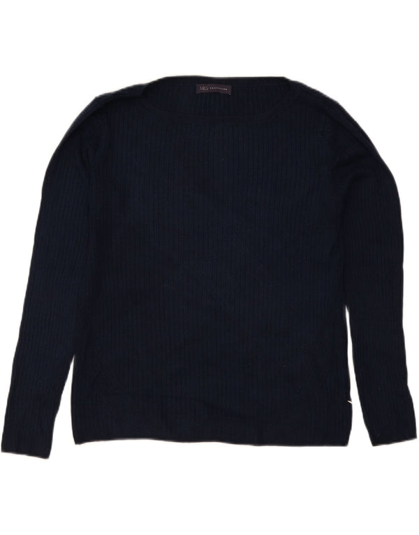 Marks & Spencer Dame Boat Neck Jumper Sweater UK 12 Medium Navy Blue