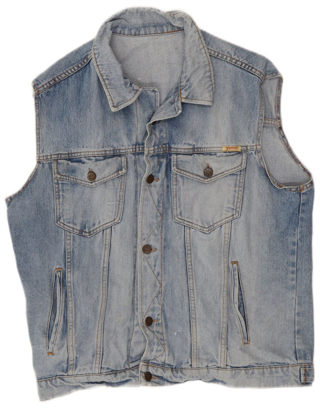 YUMA Mens Denim Gilet UK 40 Large Blue